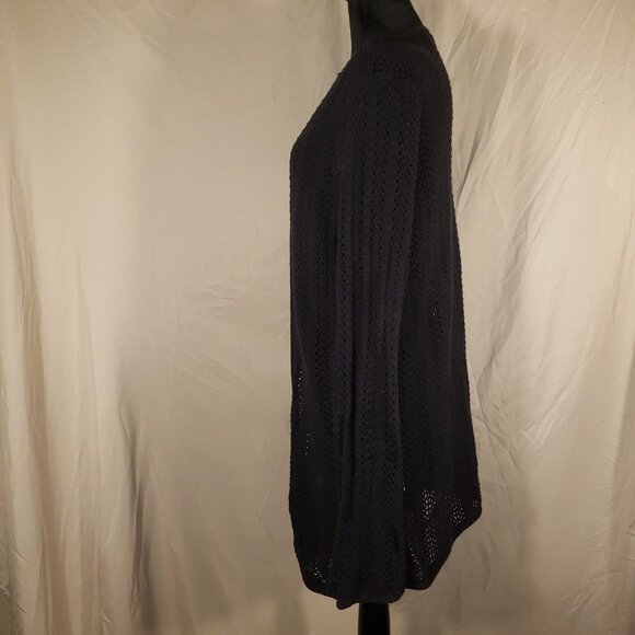 Talbots Petites 3X Black Open Knit Cardigan - Picture 3 of 5
